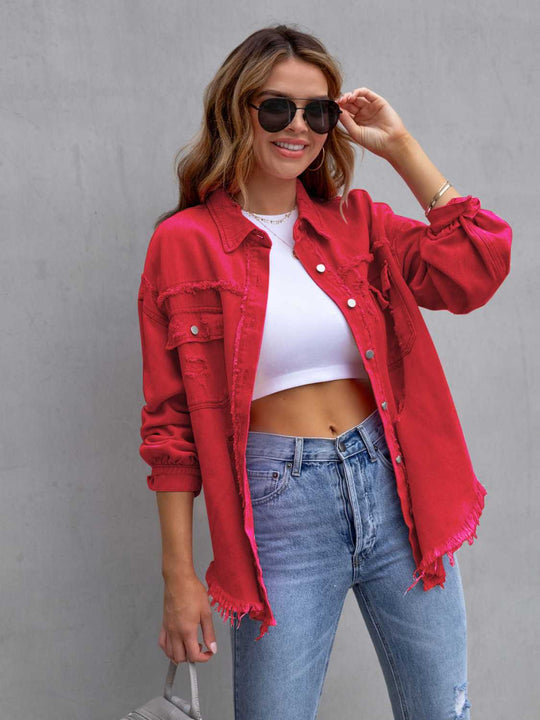 EB | Distressed Drop Shoulder Denimjacke