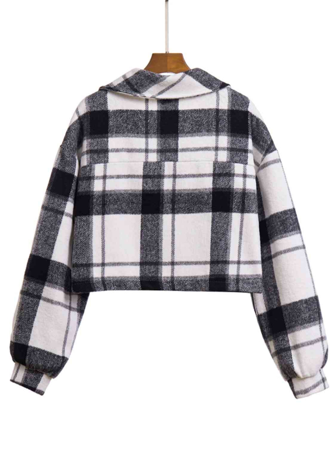 EB | Karierter Knopf-Front-Jacke mit Taschen