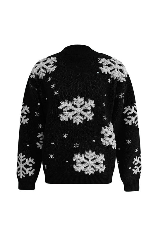 EB | Rollkragen Weihnachtsdruck Strickpullover