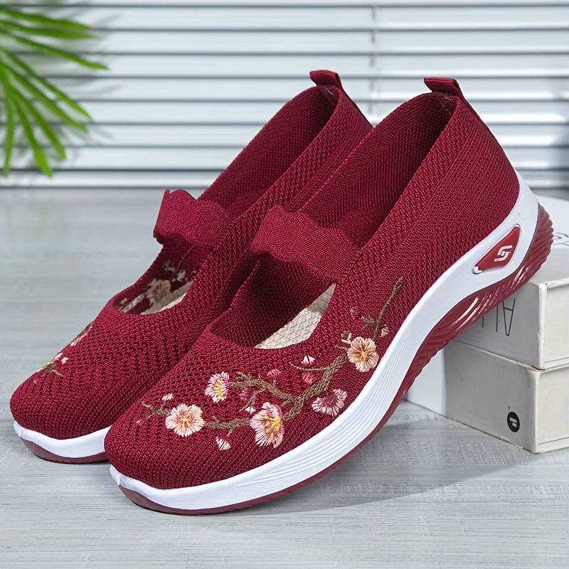 Orthopädische Florale Schwarze SlipOns EB