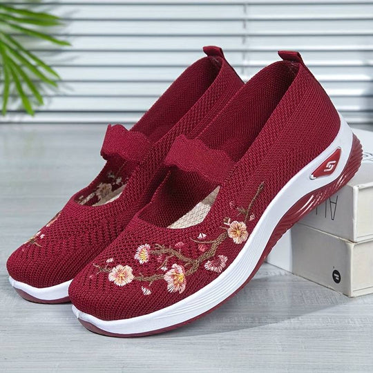 Orthopädische Florale Schwarze SlipOns EB