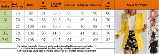 EB | Zweiteiliges Set mit lässigem Print und langärmeligem Anzugrock