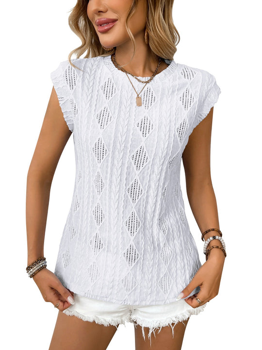 EB | Jacquard T-Shirt mit Rundhalsausschnitt und kurzen Ärmeln