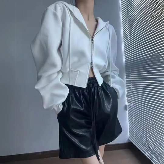 EB | Cropped Zip-Up Hoodie