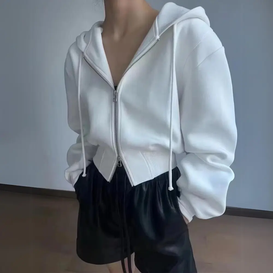 EB | Cropped Zip-Up Hoodie
