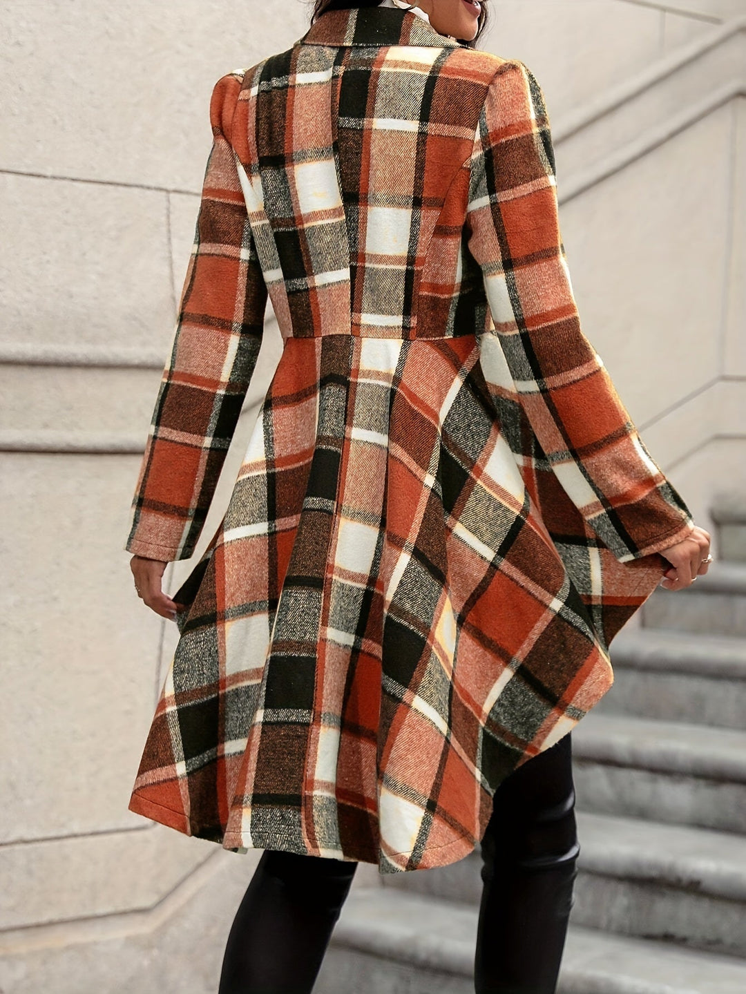 EB | Mantel Braun - Weiß - Elegante Herbstjacke