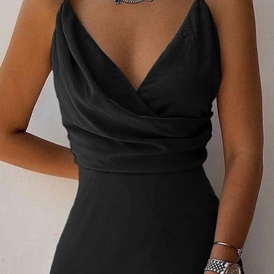 EB | V-Ausschnitt Midikleid mit Druck und Schlitz