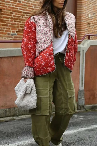 EB | Kontrastierende Farbstiche Baumwolljacke