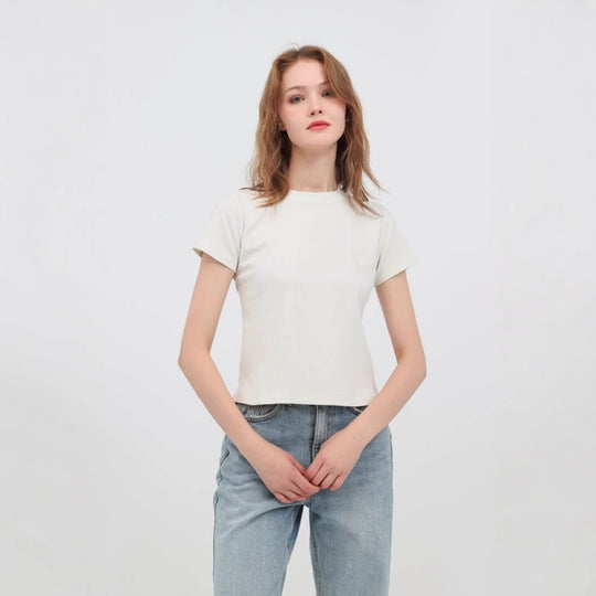 EB | Schillerndes altes kurzes T-Shirt mit Färbung