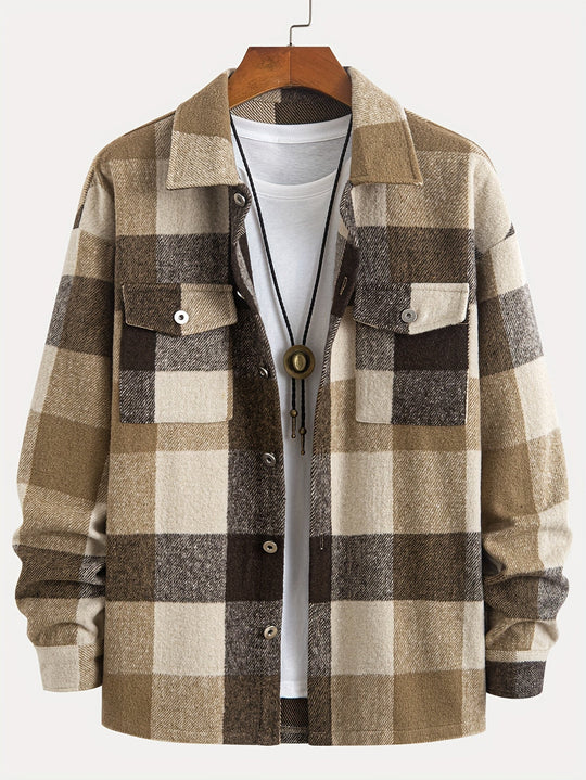 EB | Karierter Hemdjacke Baumwolle Lässig und Trendy