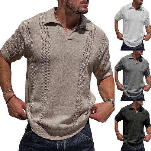 EB | Hohles POLO-Shirt mit V-Ausschnitt