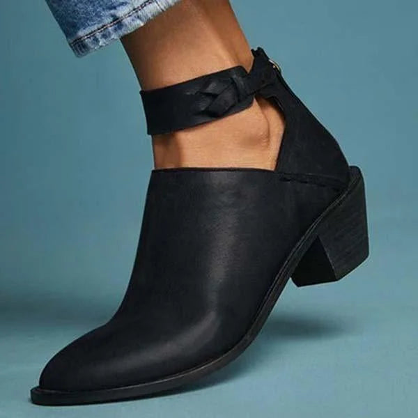 Sandale en cuir confortable avec talon EB