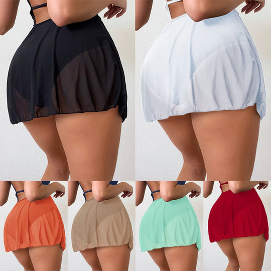 EB | Schwimmrock aus Mesh mit hoher Taille