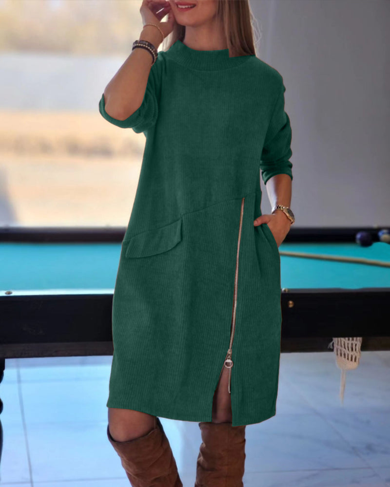 EB | Langärmeliges Kleid mit Reissverschluss