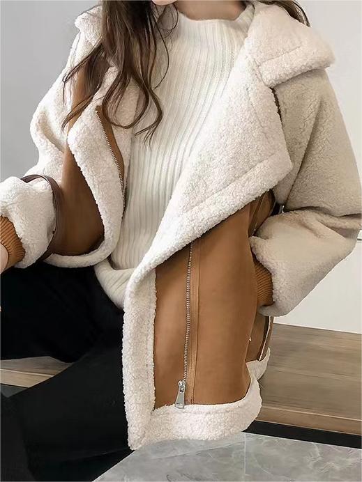 EB | Oversized Veganes Wildlederjacke mit Reverskragen