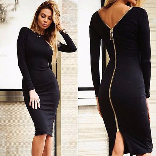 EB | Langarmkleid mit Reißverschluss Hinten