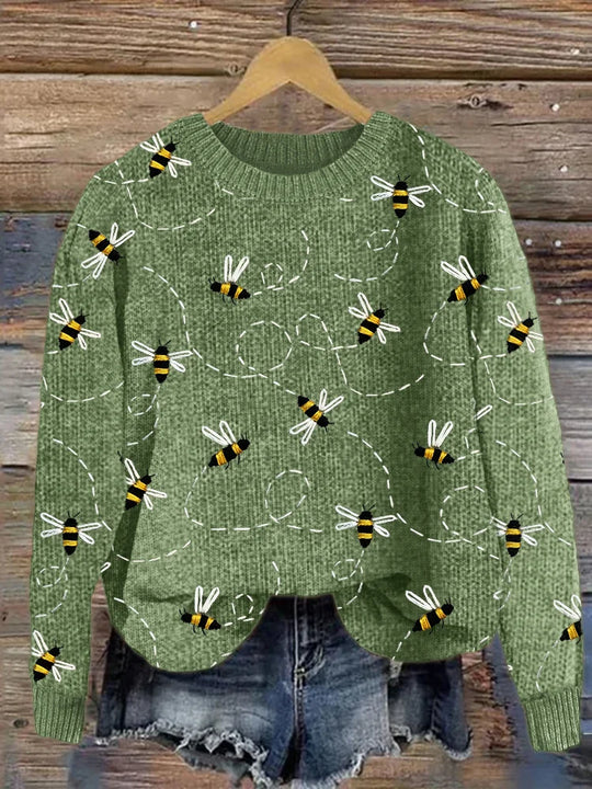 EB | Charmanter Strickpullover mit Bienenstickerei