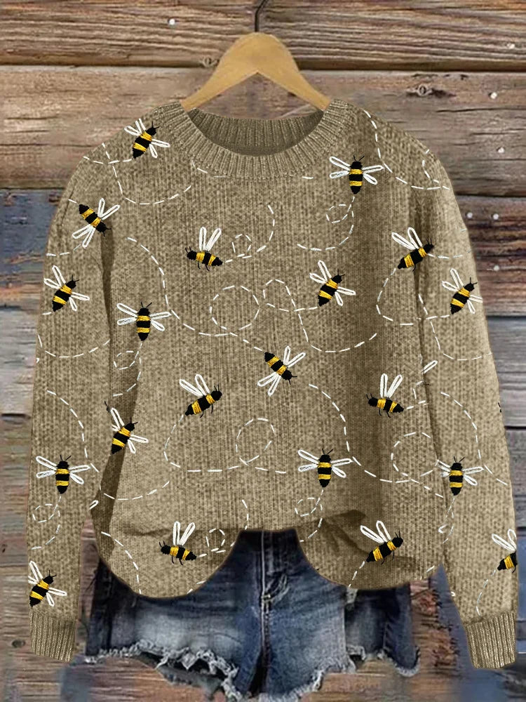 EB | Charmanter Strickpullover mit Bienenstickerei