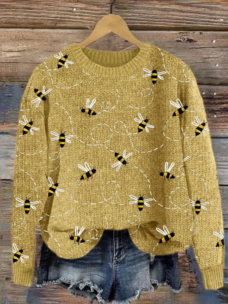EB | Charmanter Strickpullover mit Bienenstickerei