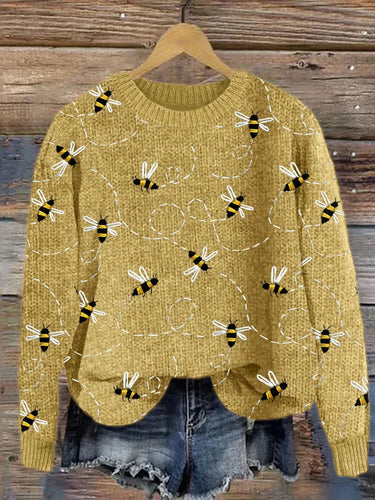 EB | Charmanter Strickpullover mit Bienenstickerei