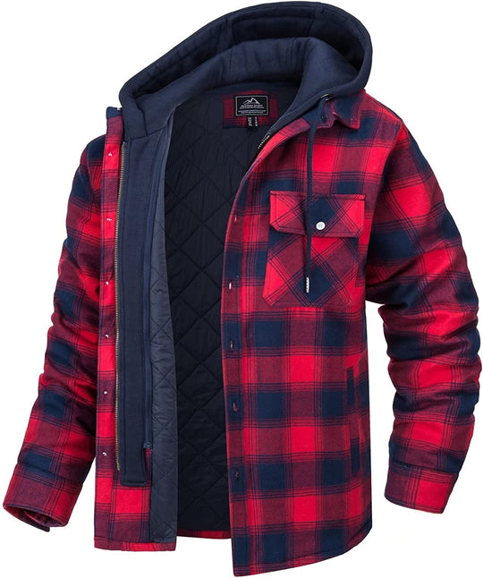 EB | Kariertes Herren Hoodie-Weste mit warmer Fütterung
