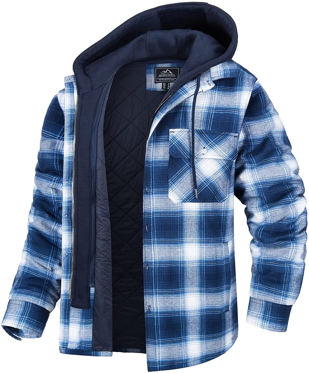 EB | Kariertes Herren Hoodie-Weste mit warmer Fütterung