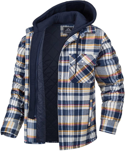 EB | Kariertes Herren Hoodie-Weste mit warmer Fütterung