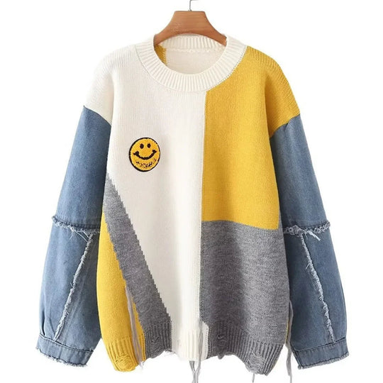 EB | Fröhlicher Patchwork-Pullover für Frauen