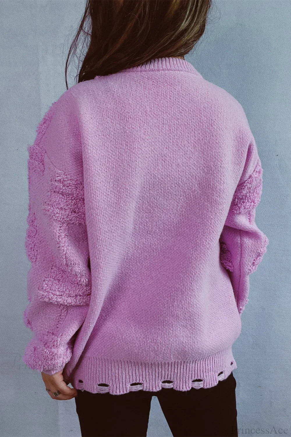 EB | Weihnachten 3D Baum Perle Solid Flocked Pullover