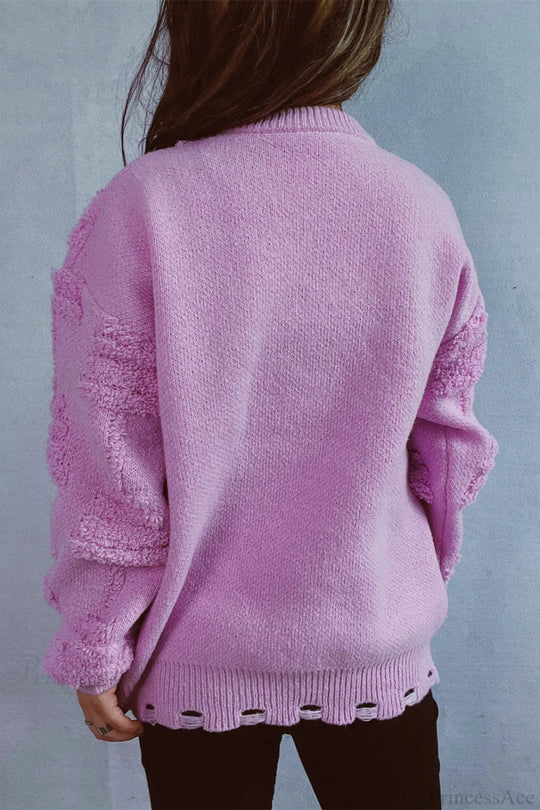 EB | Weihnachten 3D Baum Perle Solid Flocked Pullover