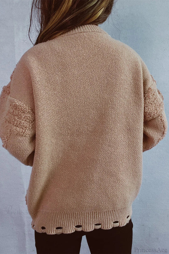EB | Weihnachten 3D Baum Perle Solid Flocked Pullover