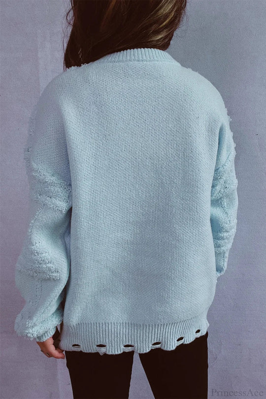 EB | Weihnachten 3D Baum Perle Solid Flocked Pullover