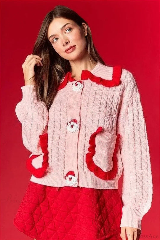 EB | Weihnachten Süße Puppenkragen Rüsche Freizeitpullover