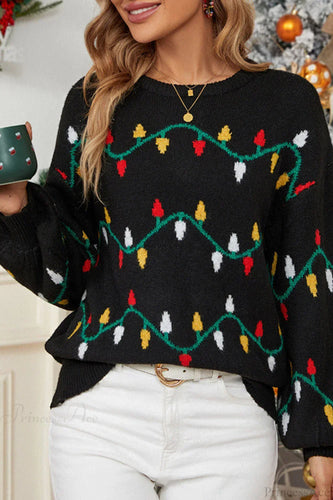 EB | Weihnachtslicht Süßer lockerer Pullover Strickpullover