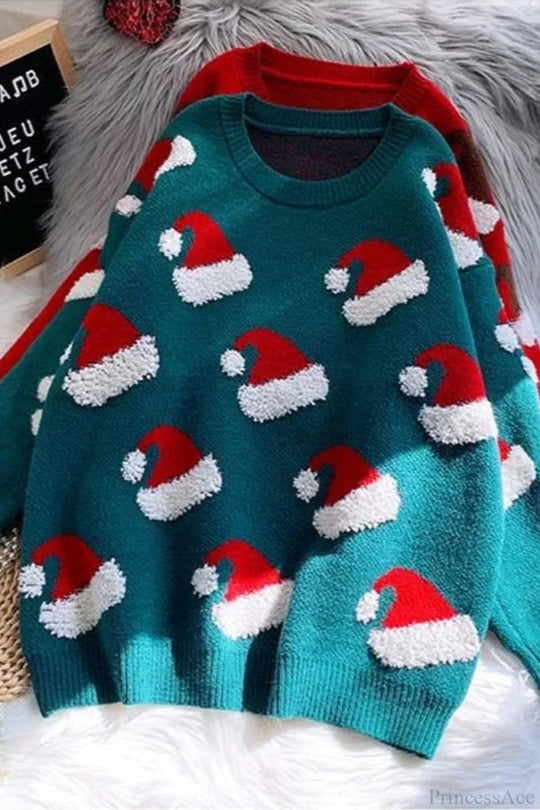 EB | Weihnachtsstrumpf Schneeflocke Lockere Pullover