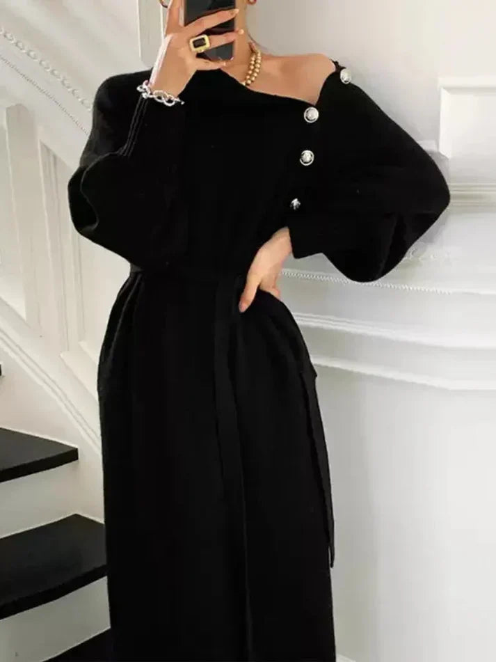 EB | Bequemes Damen Sweatkleid mit Gürtel