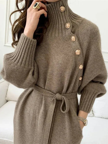 EB | Bequemes Damen Sweatkleid mit Gürtel