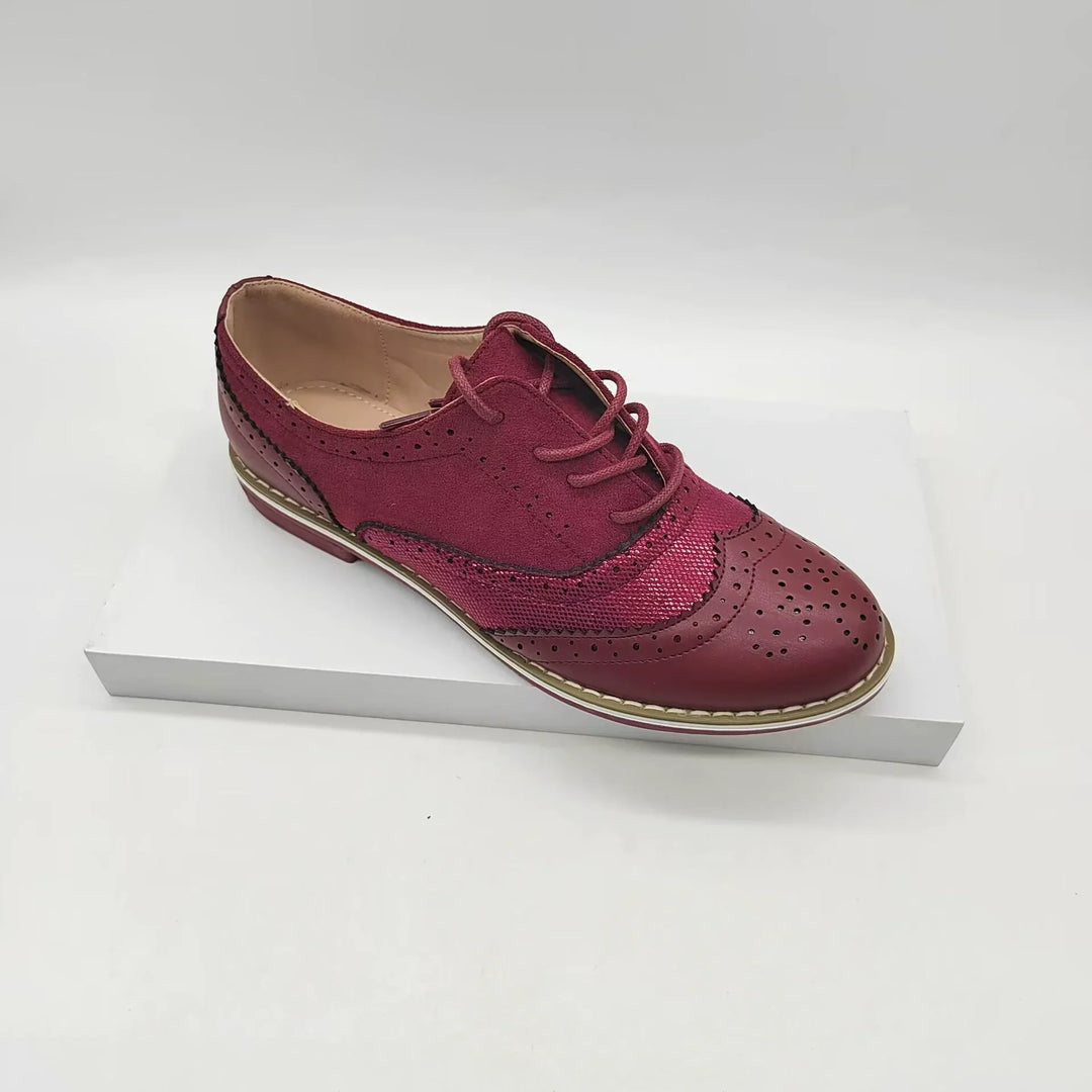 EB | Brogues Schuhe Echtes Leder Klassische Schnürung Elegantes Perforiertes Design