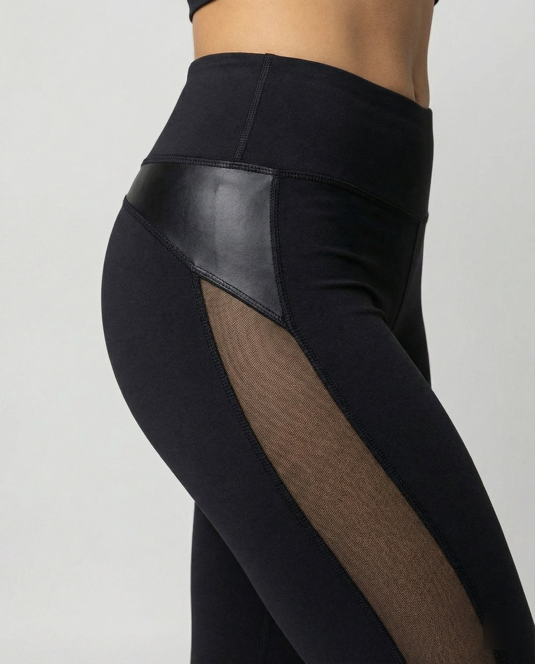 Damen Sport-Leggings mit atmungsaktivem Mesh-Einsatz EB