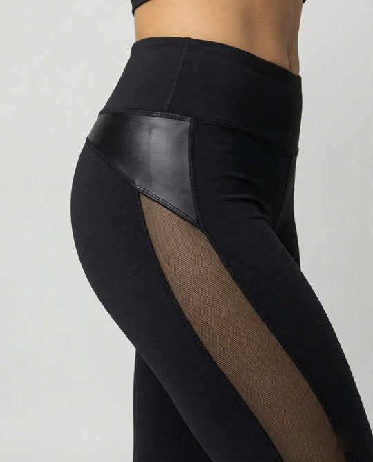 Damen Sport-Leggings mit atmungsaktivem Mesh-Einsatz EB