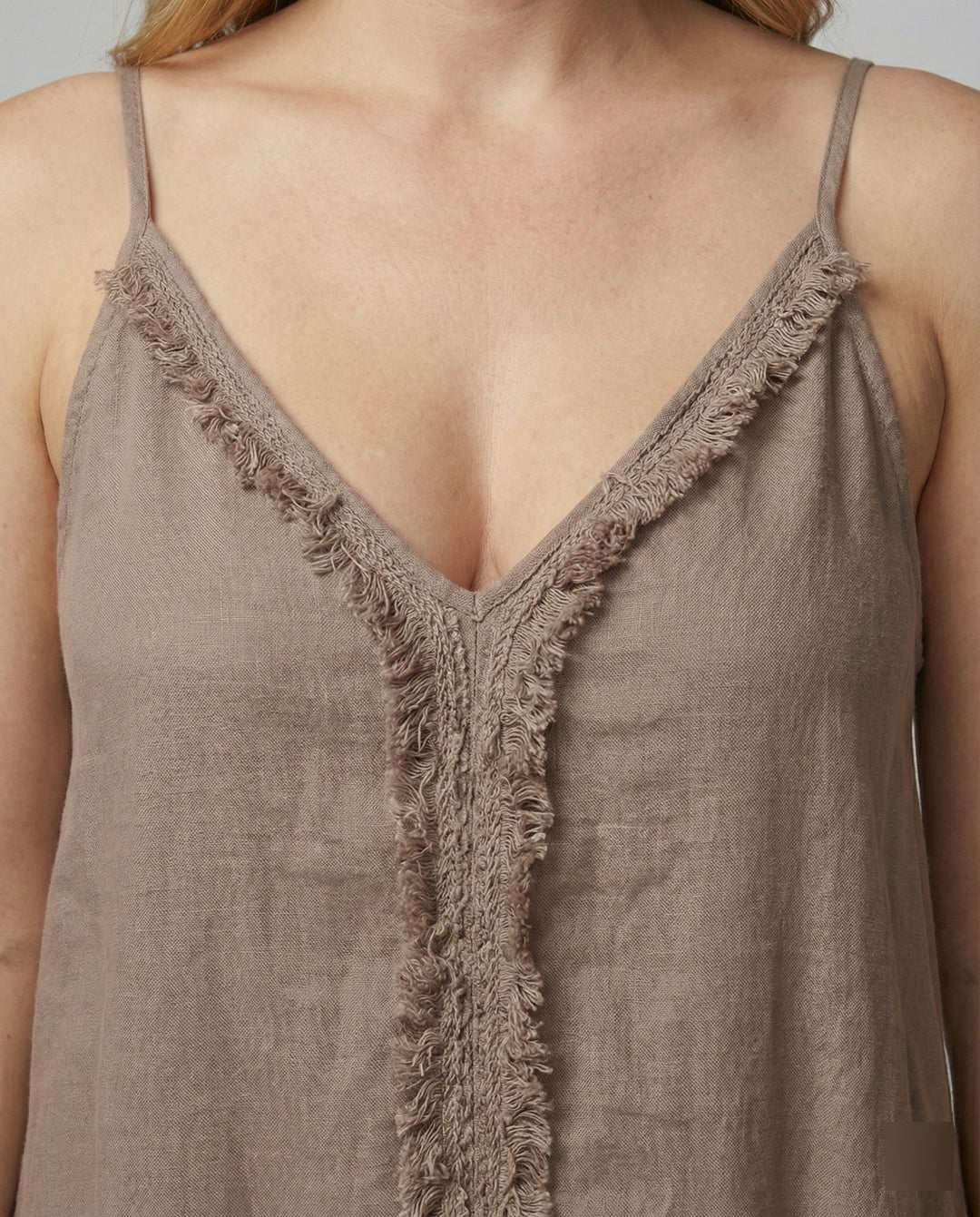 Damen Maxikleid mit lässigem V-Ausschnitt und seitlichen Taschen EB