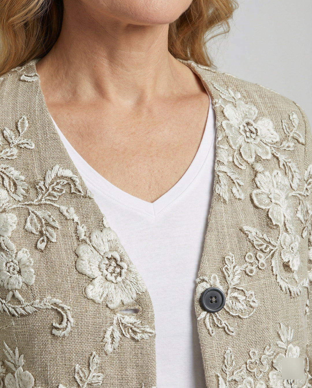 EB | Cardigan mit 3d Spitzen Knopfverschluss Romantisch und Lässig
