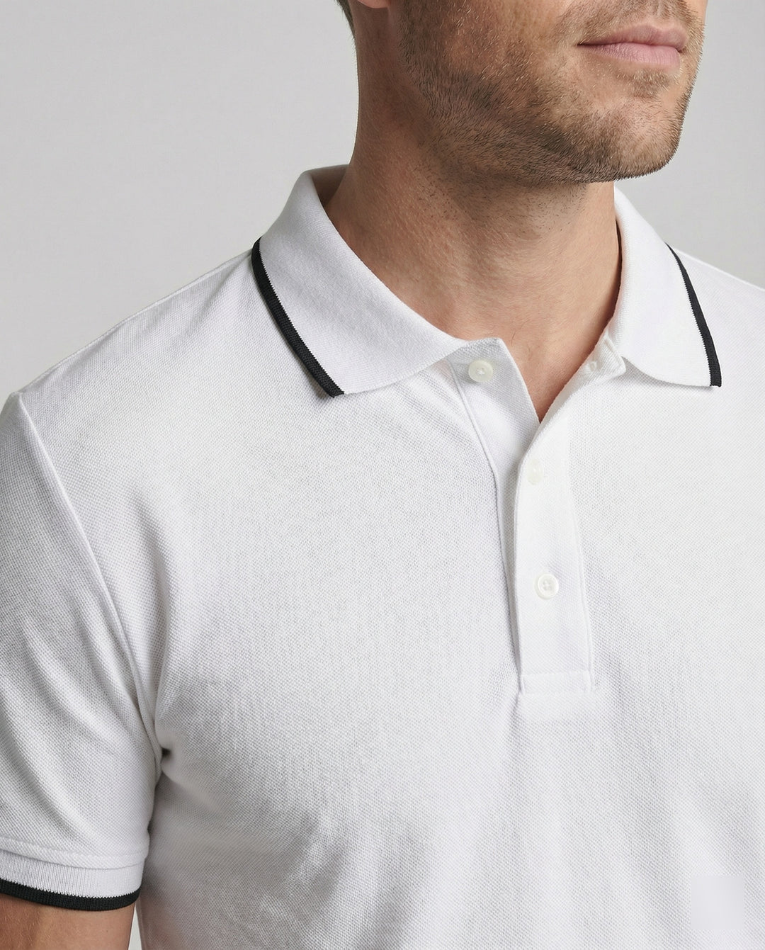Herren Sportliches Polo- und Shorts-Set mit Kontraststreifen EB
