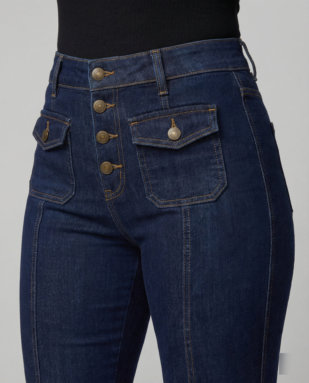 Damen High-Waist Schlagjeans EB