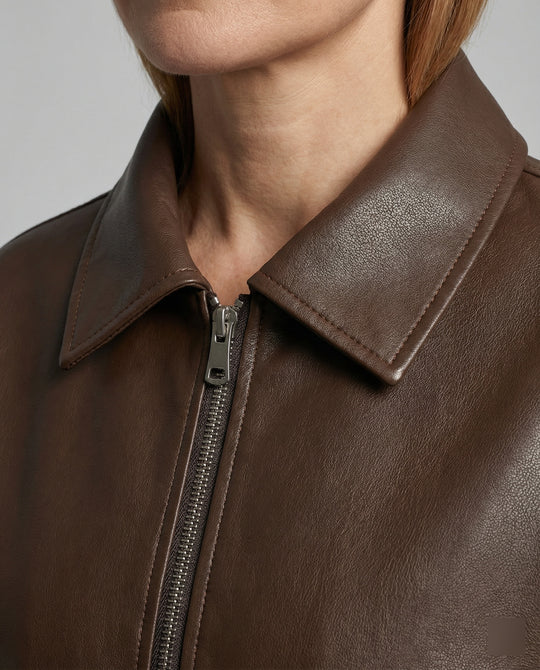 Damen Lässige Lederjacke mit Nieten