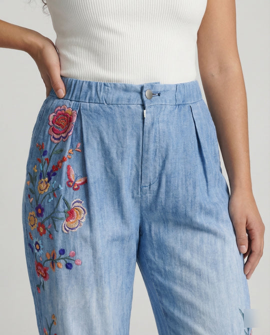EB | Floral Print Lockere Jeanshose für Frauen