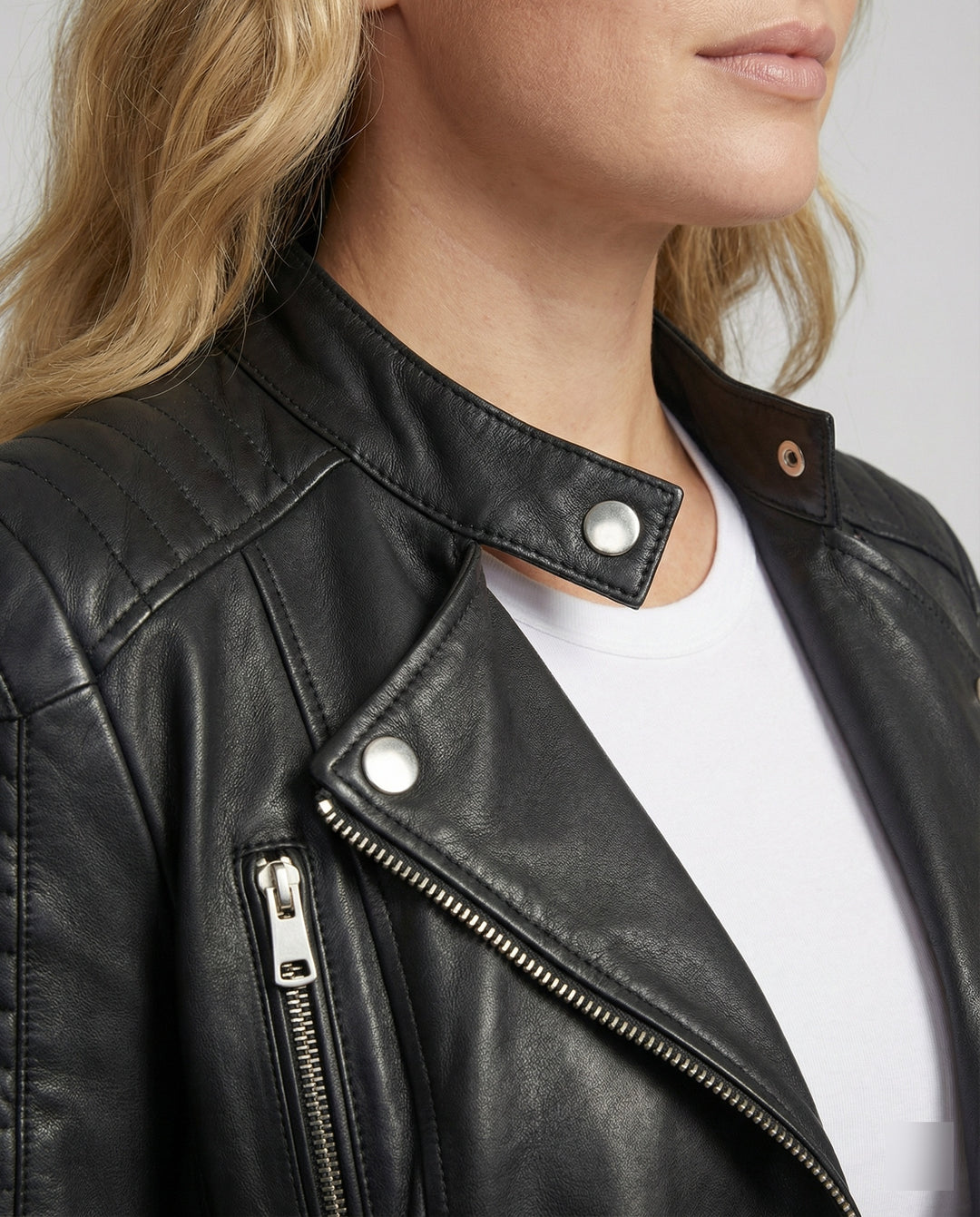 EB | Damen Lederjacke Stilvoll Zeitlos