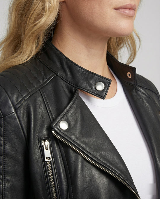 EB | Damen Lederjacke Stilvoll Zeitlos