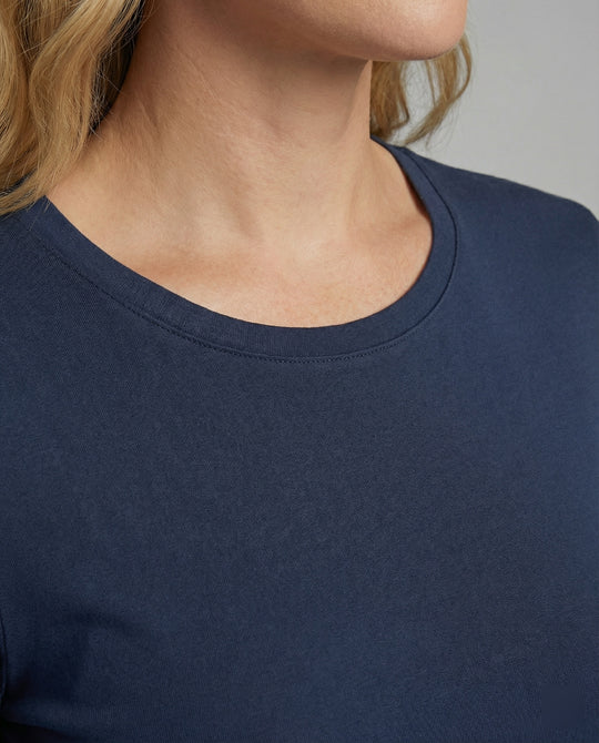 Damen Lässiges Oberteil mit Eleganten 3/4-Ärmeln und Geschwungenem Saum EB