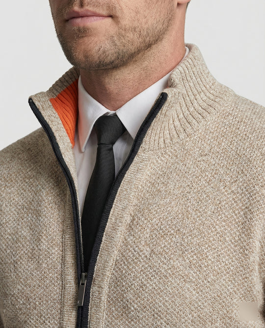 Herren Strickjacke mit hohem Kragen und elegantem Reißverschluss EB